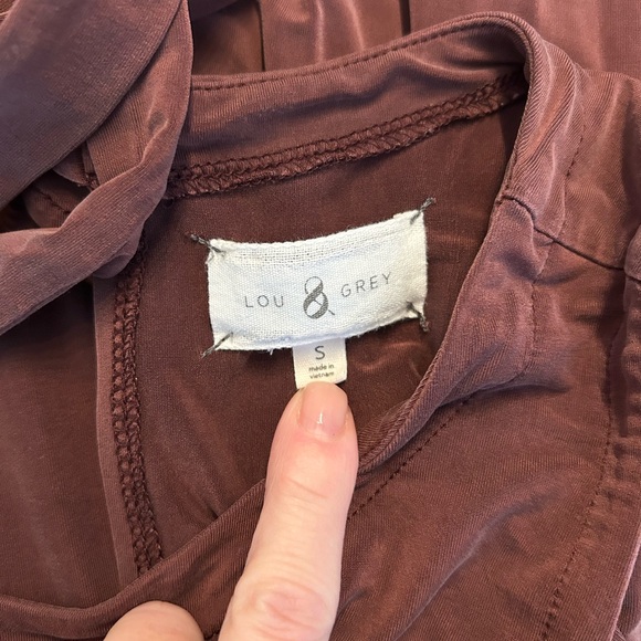 LOFT Lou & Grey Casual Sleeveless Keyhole Wrap Back Swing Dress SZ S in Brown - Picture 7 of 8